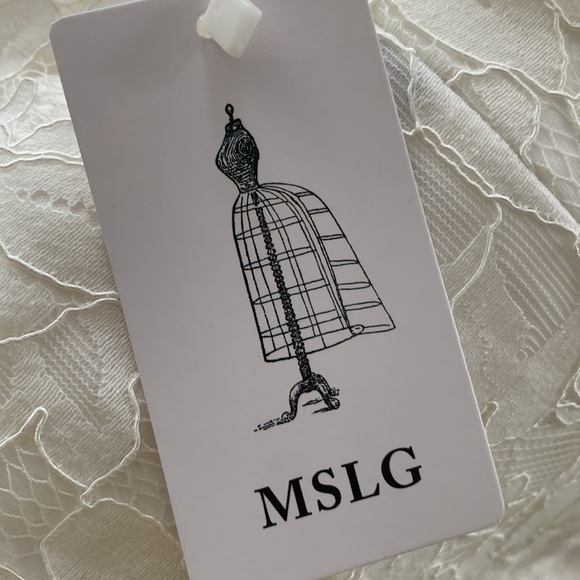 Mslg Round Neck V-Back Wedding Guest Floral Lace A Line Dress NEW - Picture 11 of 14